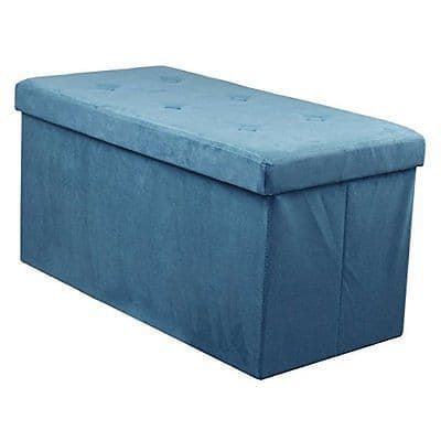 Sorbus Storage Bench Chest – Contemporary Faux Suede (Small, Teal)