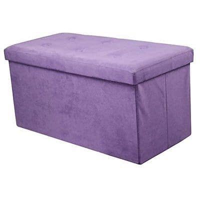 Sorbus Storage Bench Chest  Contemporary Faux Suede (Small, Purple)