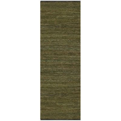 Green Matador Leather Chindi Rug