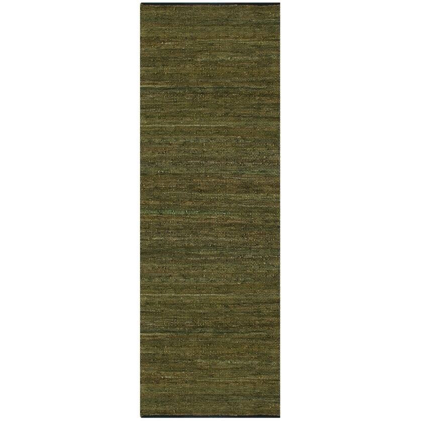 Green Matador Leather Chindi Rug