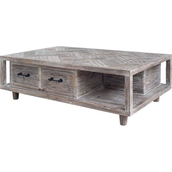 Shop Mercana Weber Grey Wood Coffee Table Free Shipping Today