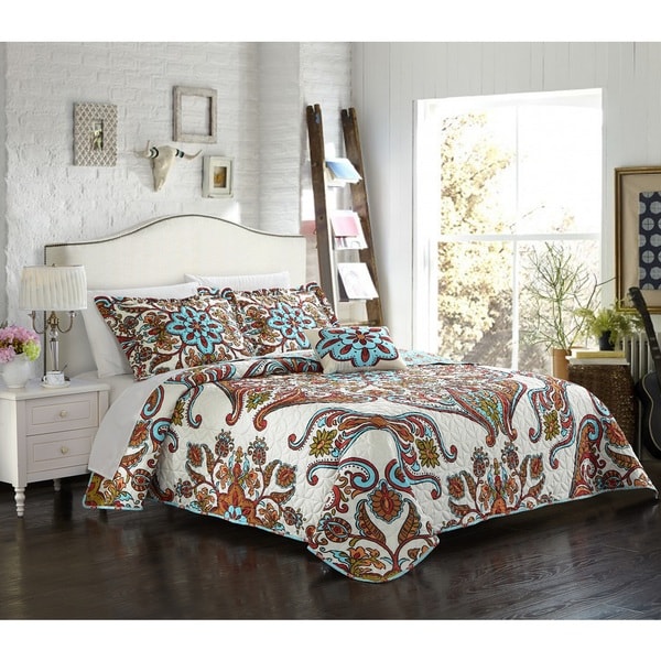 Chic Home Bretagne 4-piece Reversible Quilt Set