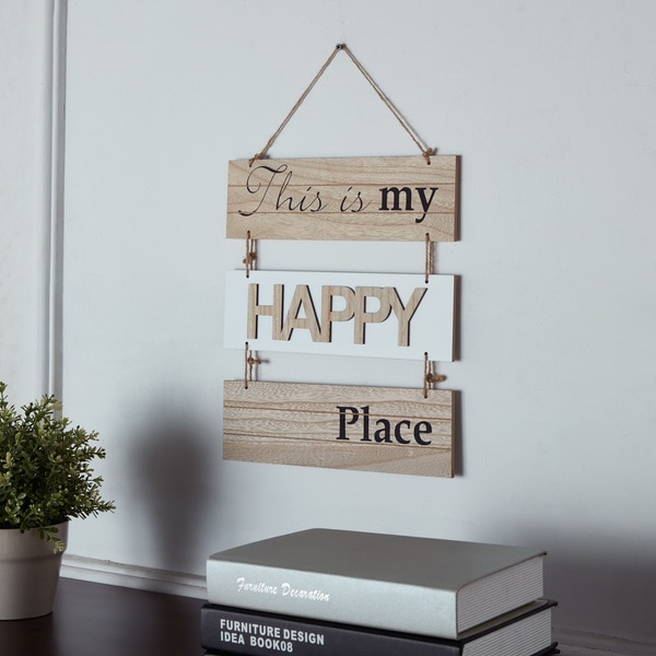Danya B. This Is My Happy Place Sectioned Wooden Wall Plaque