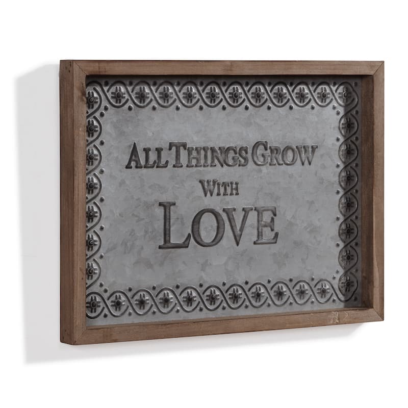 Danya B. "All Things Grow with Love" Framed Metal Art