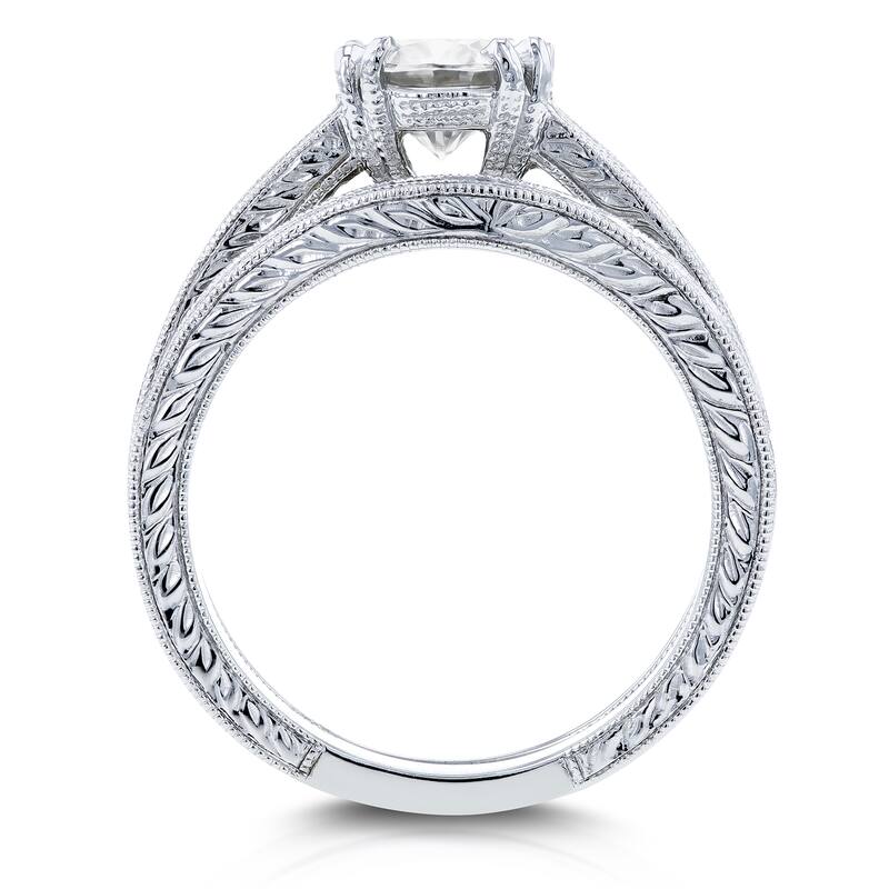 Annello by Kobelli 14k White Gold 1 1/2ct TGW Forever One Moissanite and Diamond Bridal Set