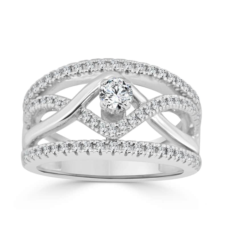 Auriya Contemporary 2/5ctw Wide Diamond Ring 14K Gold (H-I, I1-I2)