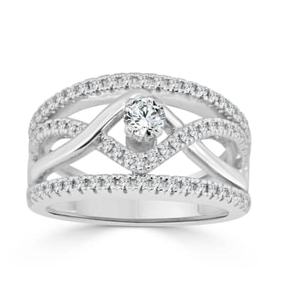 Auriya Contemporary 2/5ctw Wide Diamond Ring 14K Gold (H-I, I1-I2)