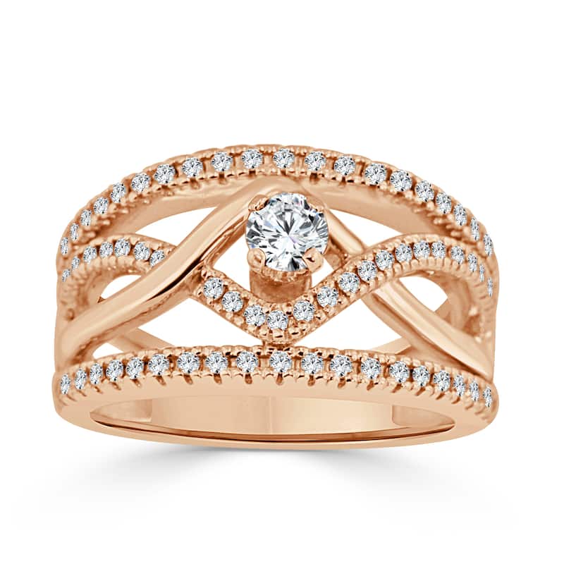 Auriya Contemporary 2/5ctw Wide Diamond Ring 14K Gold (H-I, I1-I2)