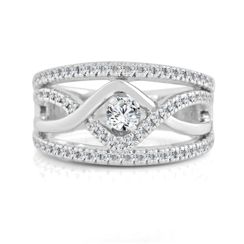 Auriya Contemporary 2/5ctw Wide Diamond Ring 14K Gold (H-I, I1-I2)
