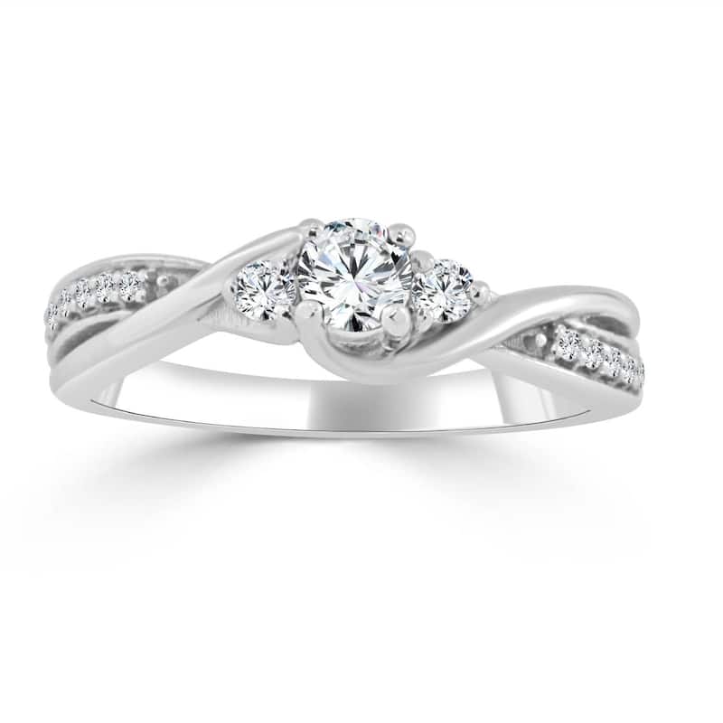Auriya Round 3-Stone 1/3ctw Diamond Engagement Ring 14k Gold (H-I, I1-I2)