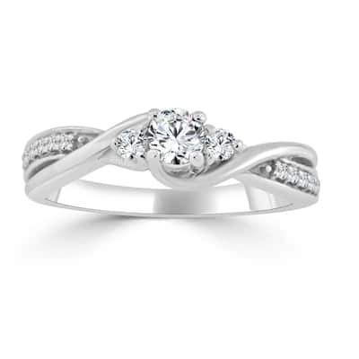 Auriya Round 3-Stone 1/3ctw Diamond Engagement Ring 14k Gold (H-I, I1-I2)