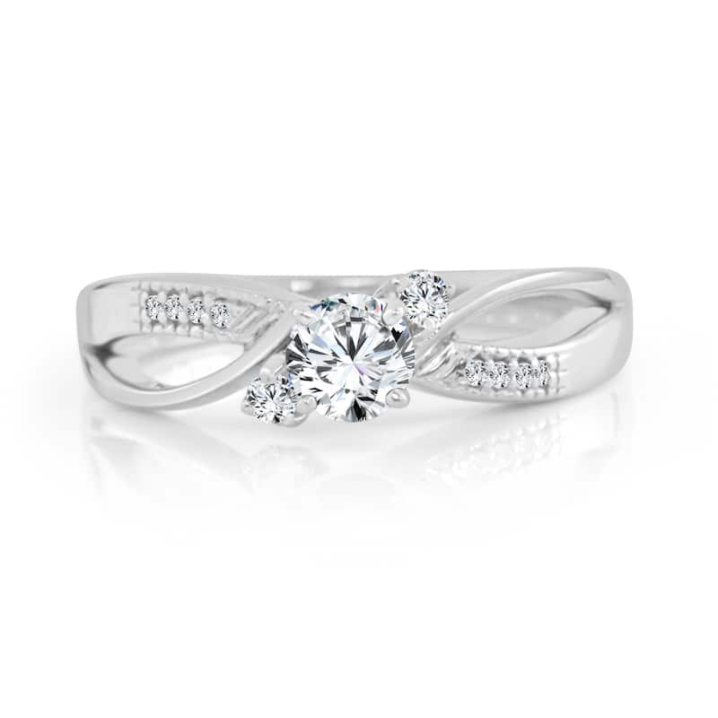 Auriya 3-Stone 1/2ctw Round Diamond Engagement Ring 14K Gold