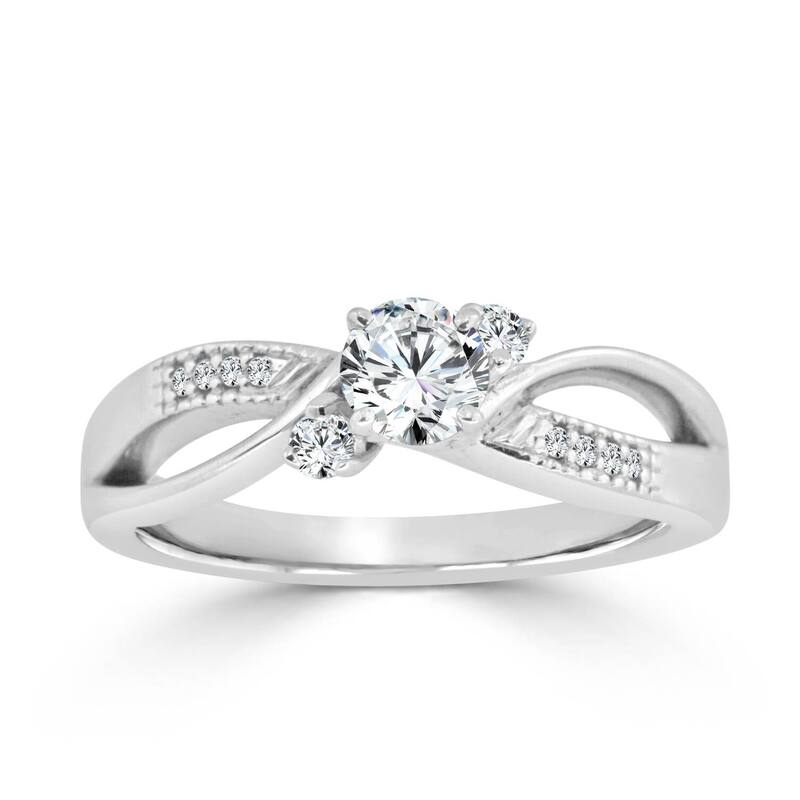 Auriya 3-Stone 1/2ctw Round Diamond Engagement Ring 14K Gold