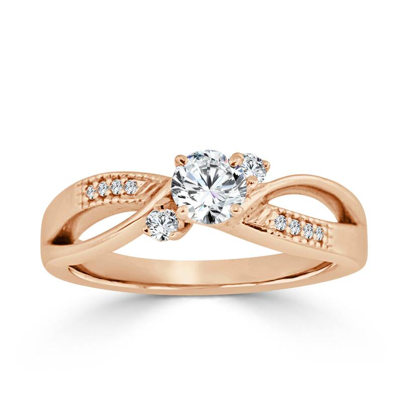 Auriya 3-Stone 1/2ctw Round Diamond Engagement Ring 14K Gold