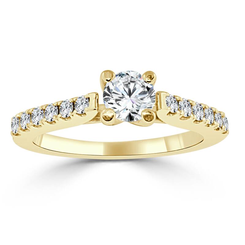 Auriya Round 3/4ctw Diamond Engagement Ring 14K Gold