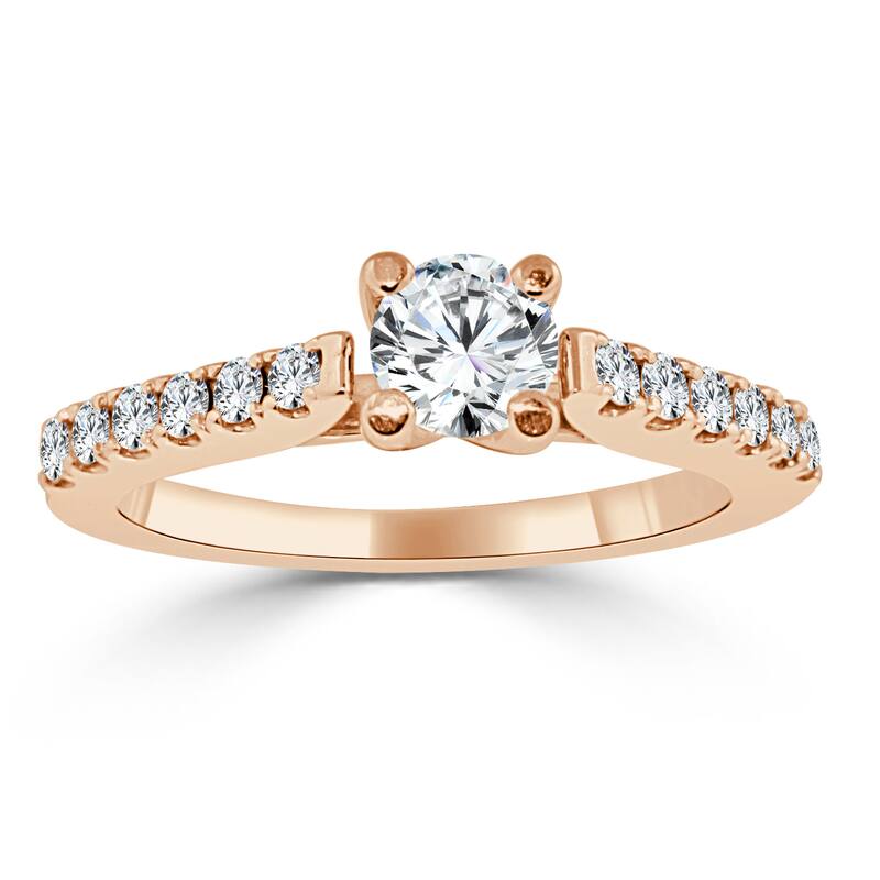 Auriya Round 3/4ctw Diamond Engagement Ring 14K Gold