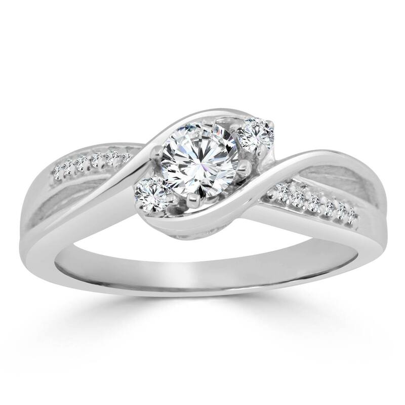 Auriya 3-Stone 1/2ctw Round Diamond Engagement Ring 14K Gold