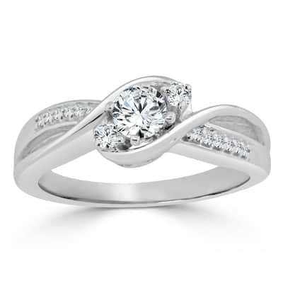 Auriya 3-Stone 1/2ctw Round Diamond Engagement Ring 14K Gold