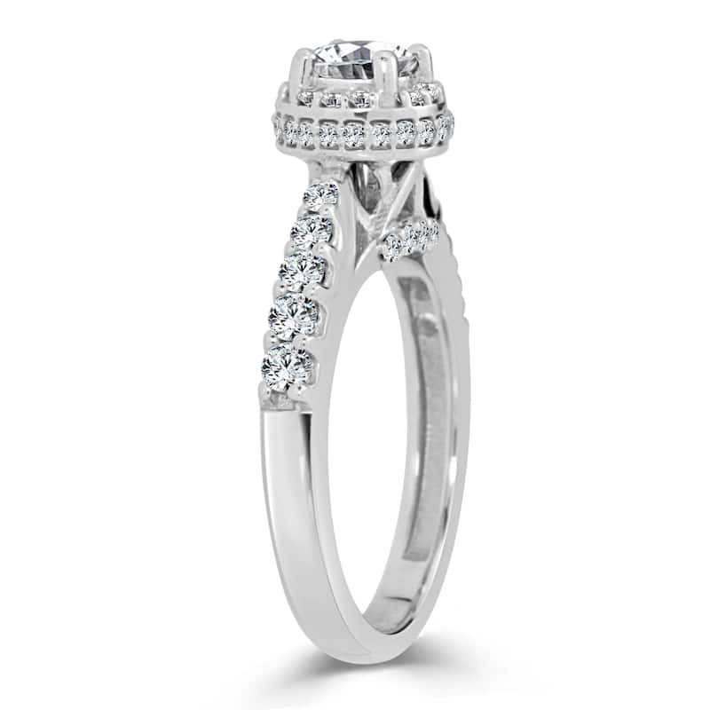 Auriya 1ctw Round Halo Diamond Engagement Ring 14k Gold