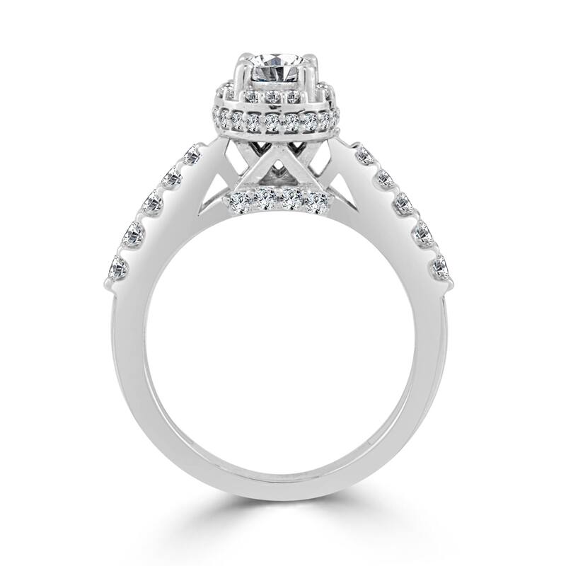 Auriya 1ctw Round Halo Diamond Engagement Ring 14k Gold