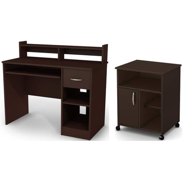 South Shore Axess Small Computer Desk in Pure Black