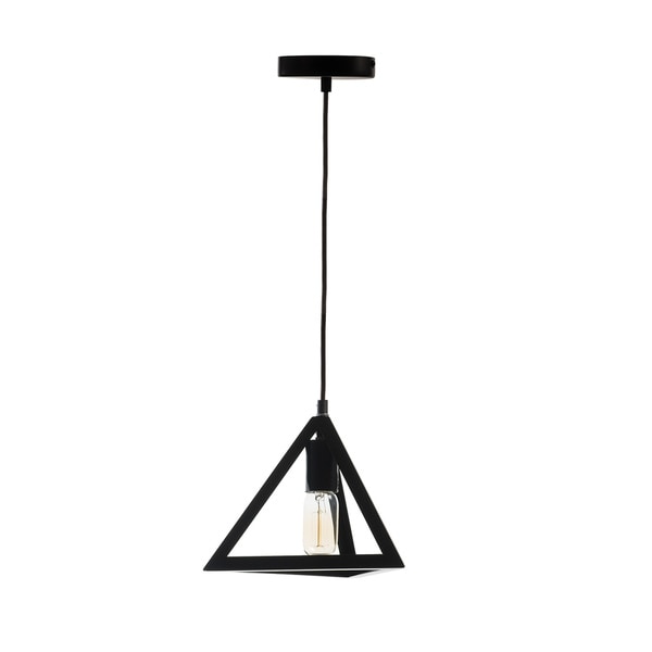 Black Metal Single Bulb Pyramid Pendant Lamp Free Shipping Black Metal Single Bulb Pyramid Pendant Lamp Free Shipping Today 16827349