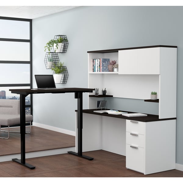 Shop Bestar Pro Concept Plus Height Adjustable L Desk With Hutch