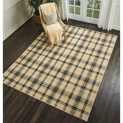 Nourison Grafix Plaid Farmhouse Area Rug