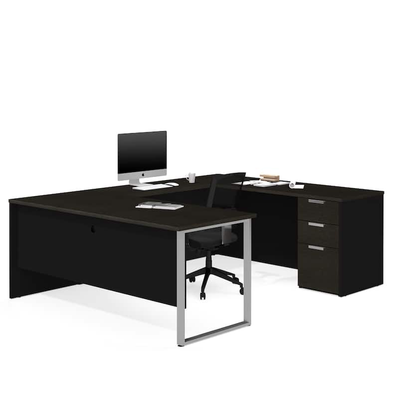 Bestar Pro-Concept Plus U-Desk - Deep Grey & Black