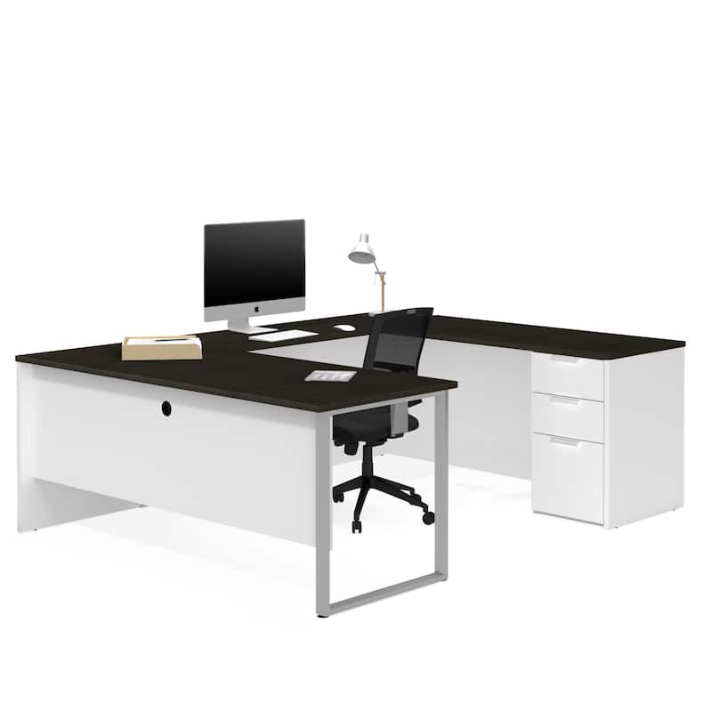 Bestar Pro-Concept Plus U-Desk - White & Deep Grey
