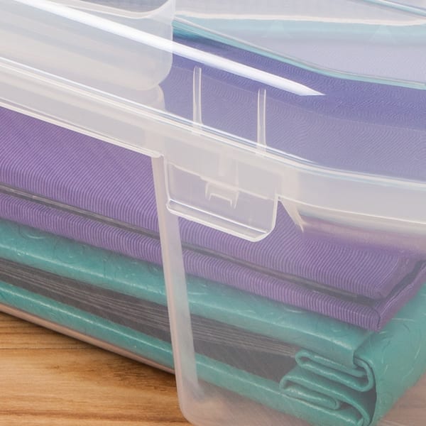 IRIS USA 10 Pack 12 x 12 Slim Portable Project Case, Clear