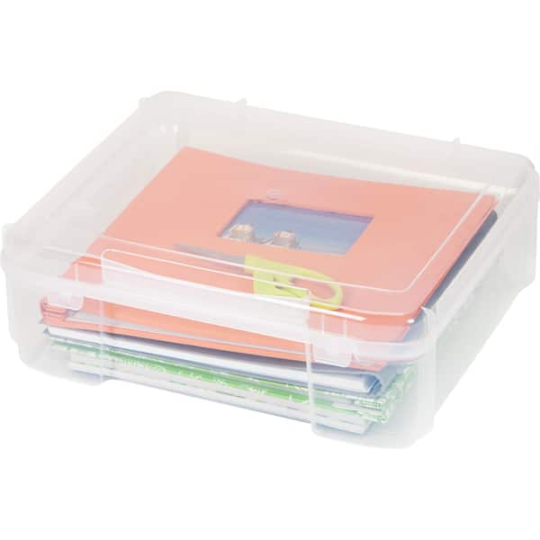 IRIS USA 10 Pack 12 x 12 Slim Portable Project Case, Clear