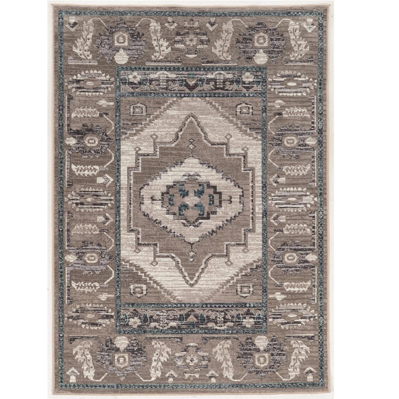Vintage Collection Serape Beige and Grey - 8' x 10' - Grey