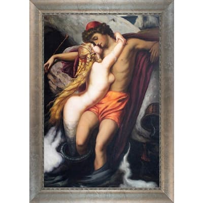 La Pastiche Leighton The Fisherman and the Syren Hand Painted Oil Reproduction