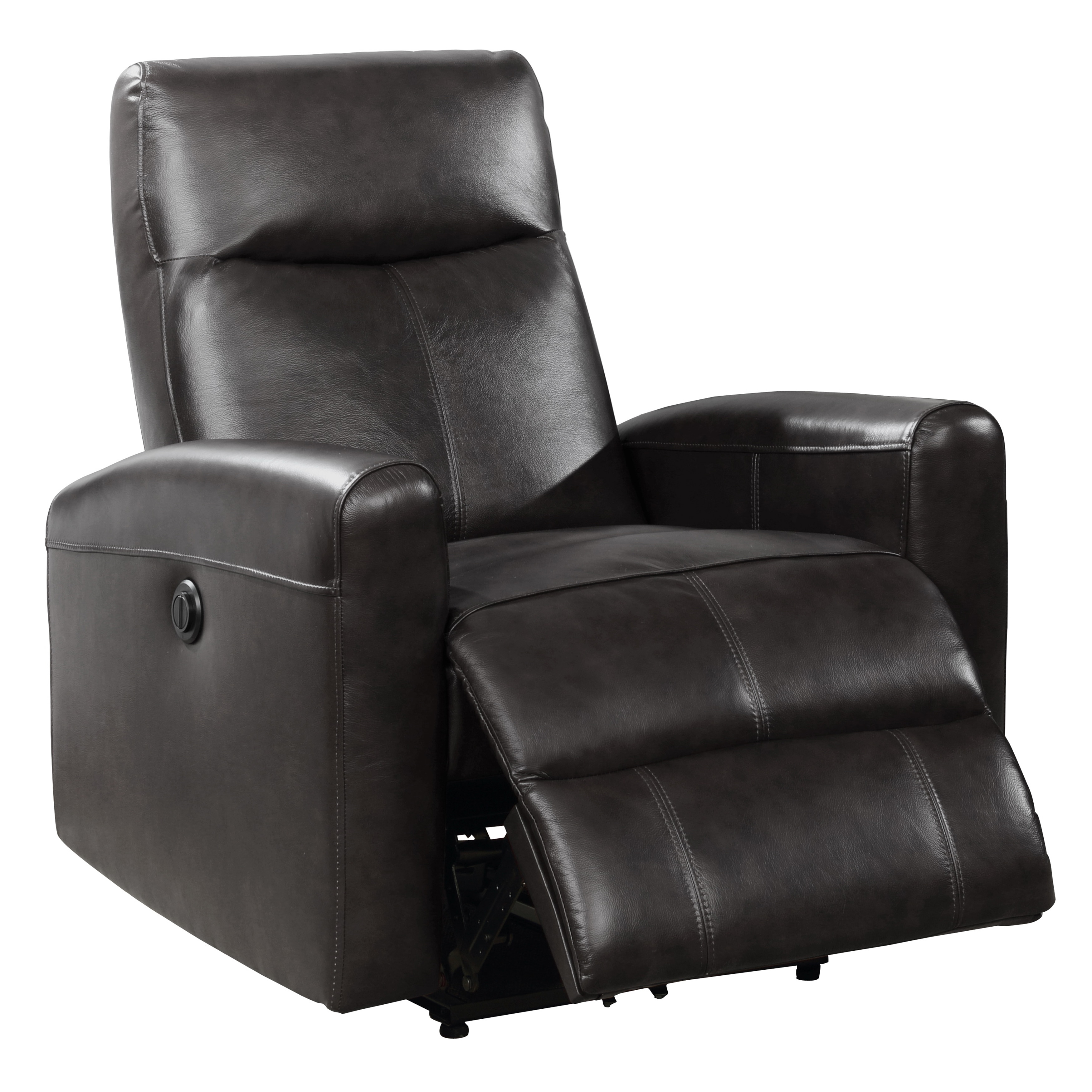 eli contemporary leather living room power recliner with lumbar massage