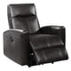 preview thumbnail 3 of 21, Eli Contemporary Leather Living Room Power Recliner with Lumbar Massage Black