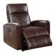preview thumbnail 20 of 21, Eli Contemporary Leather Living Room Power Recliner with Lumbar Massage Brown