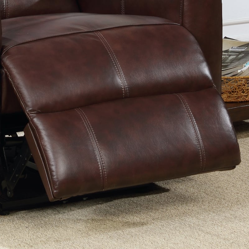 Eli Contemporary Leather Living Room Power Recliner with Lumbar Massage