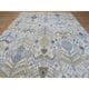 preview thumbnail 2 of 10, Hand-knotted Ikat Ivory Wool Oriental Rug - 8'0 x 10'5