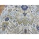preview thumbnail 6 of 10, Hand-knotted Ikat Ivory Wool Oriental Rug - 8'0 x 10'5