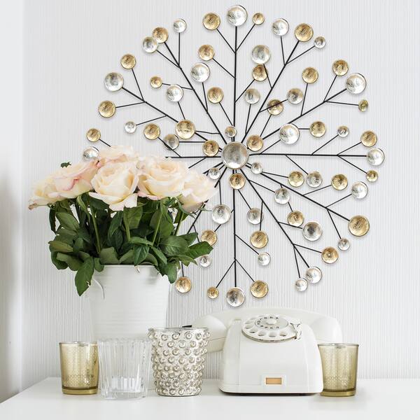 Shop Stratton Home Decor Gold Silver Metallic Burst Wall Decor