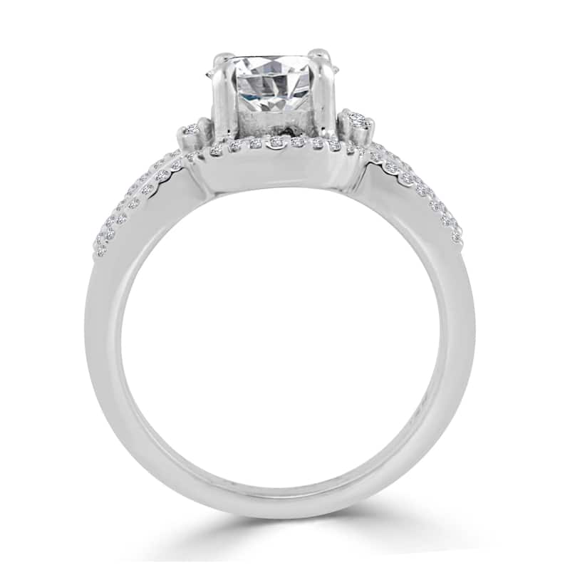 Auriya Modern Split Shank 1 1/5ctw Round Diamond Engagement Ring 14k Gold