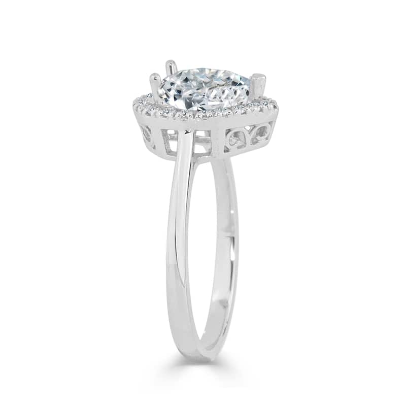 Auriya 14k Gold 1 1/2ctw Pear-cut Halo Diamond Engagement Ring