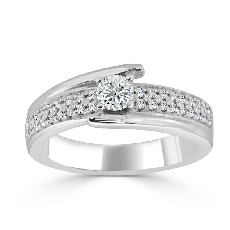 Auriya Contemporary 1/2ctw Round Diamond Engagement Ring 14k Gold