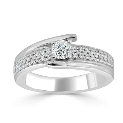 Auriya Contemporary 1/2ctw Round Diamond Engagement Ring 14k Gold