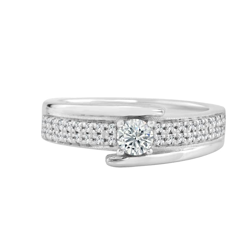 Auriya Contemporary 1/2ctw Round Diamond Engagement Ring 14k Gold