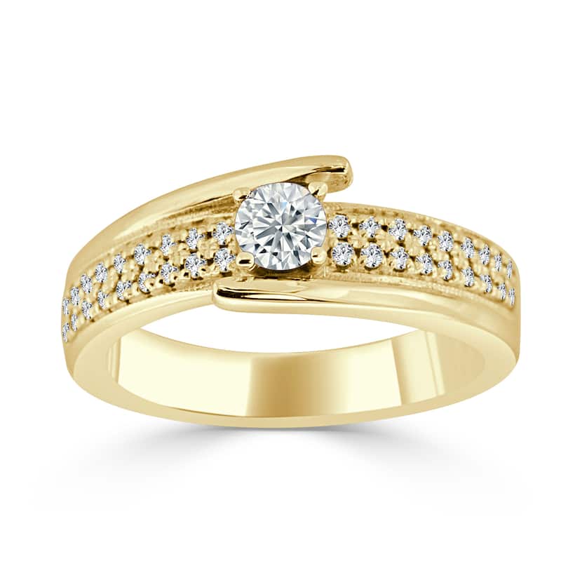 Auriya Contemporary 1/2ctw Round Diamond Engagement Ring 14k Gold
