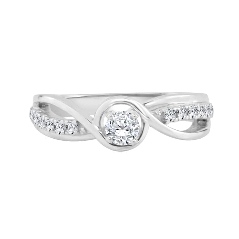 Auriya Round 2/5ctw Bypass Style Diamond Engagement Ring 14K Gold (H-I, I1-I2)