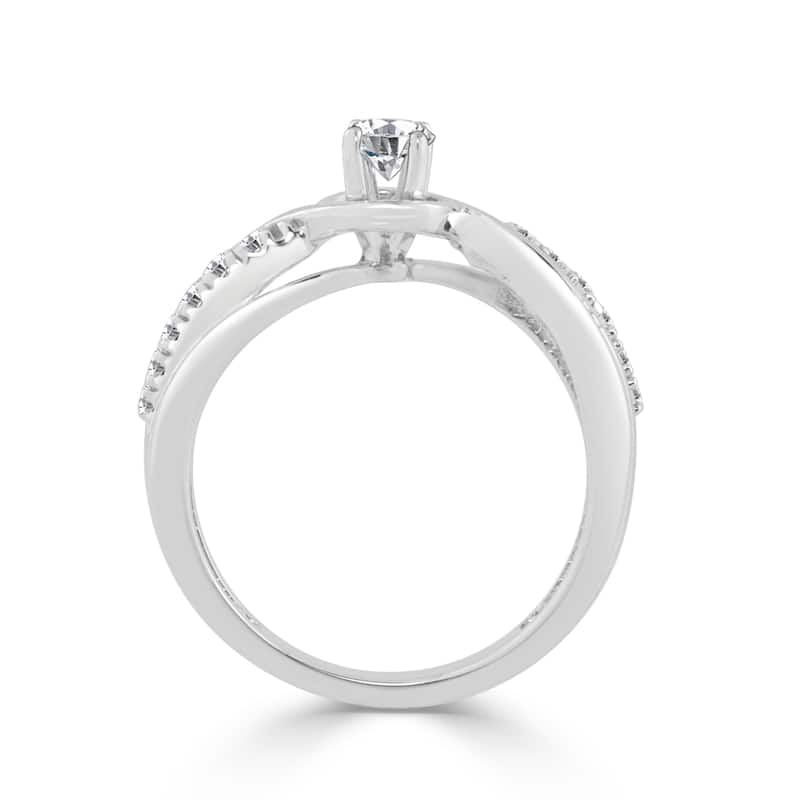 Auriya Round 2/5ctw Bypass Style Diamond Engagement Ring 14K Gold (H-I, I1-I2)