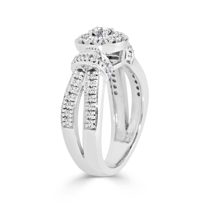 Auriya Modern 1/2ctw Round Halo Diamond Engagement Ring 14k Gold
